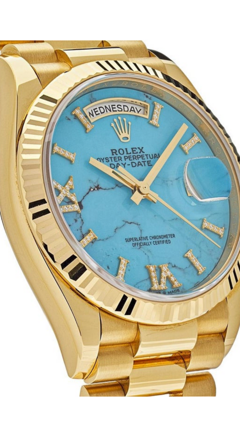 Rolex Day-Date 36 Turquoise 128328 - HauteLuxuryWatches