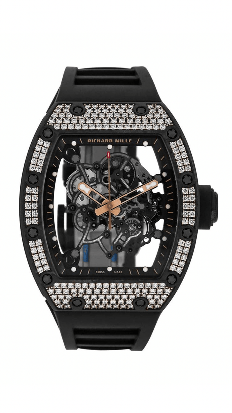 Richard Mille RM55 Bubba Watson Carbon TPT Diamonds - HauteLuxuryWatches